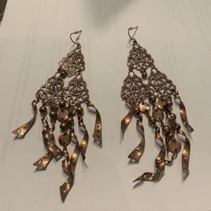 BOHO DANGLING CHANDELIER STUNNING COPPER EARRINGS FAB